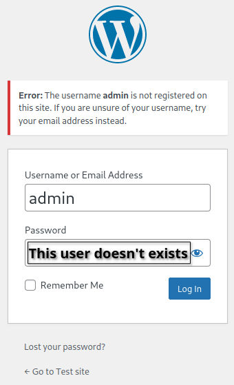 WordPress user doesn&rsquo;t exists